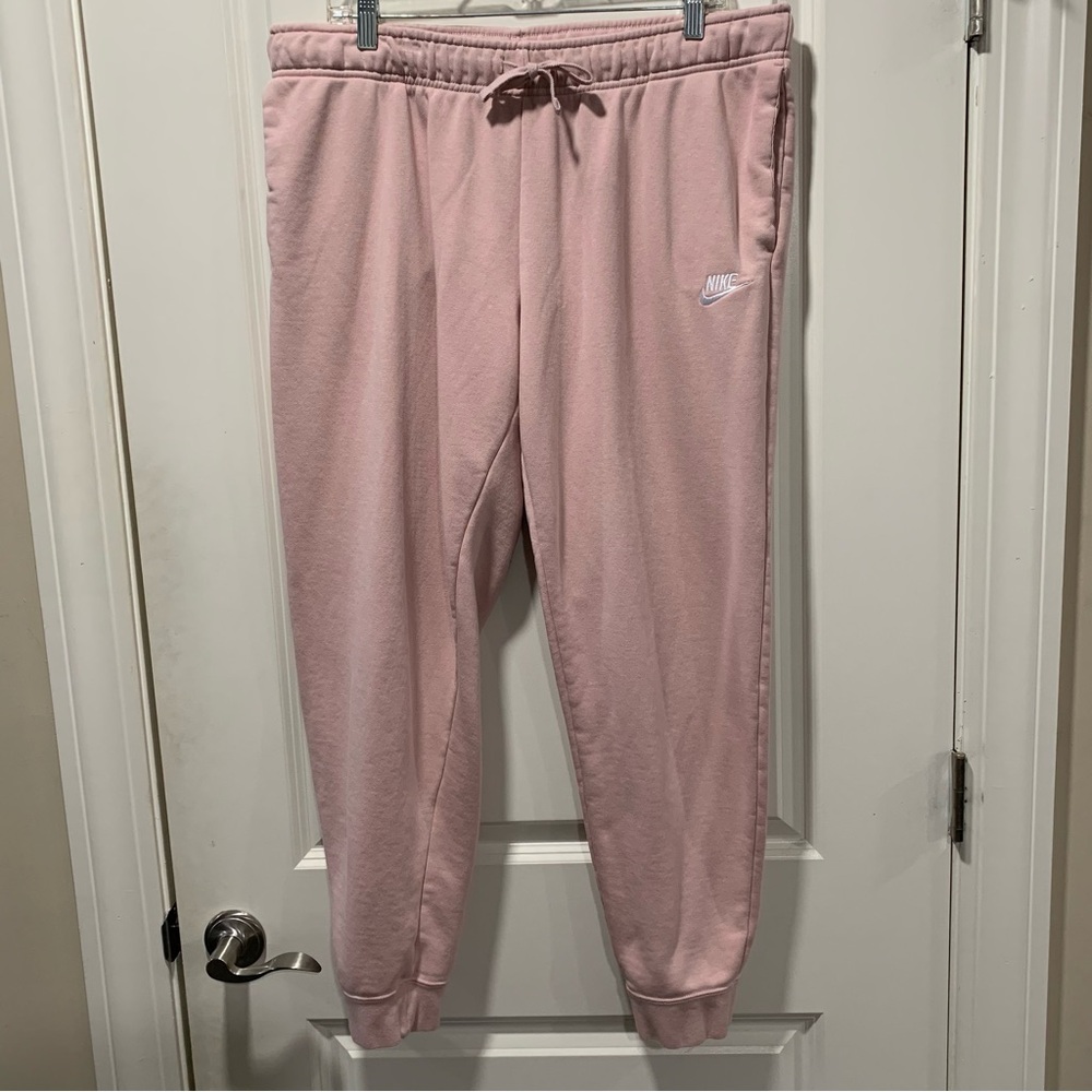Nike Pink Joggers with Adjustable Waist and Tapered Cuffs
